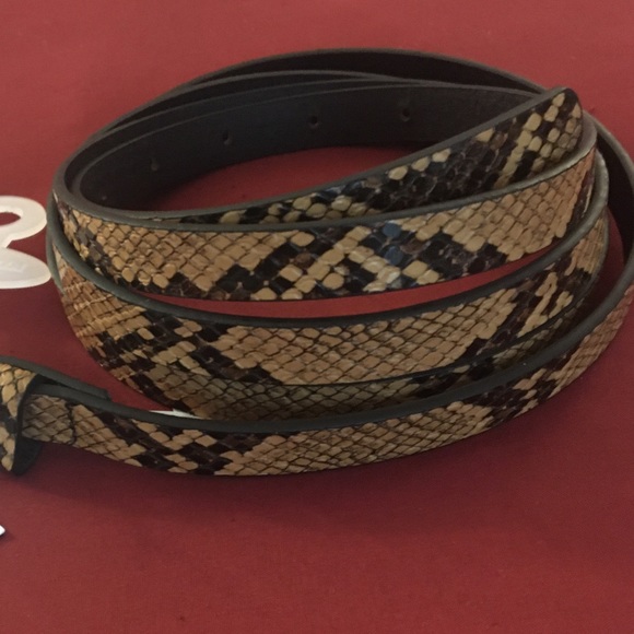 Gold Brown Black Embossed Faux Reptile Snake Skin Skinny Belt 3x XXXL 4X XXXXL - Picture 4 of 5